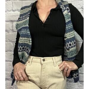 Vintage 100% Shetland Wool, Thick Warm Nordic Style Vest